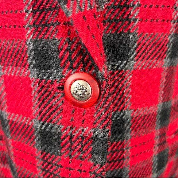 Vintage Requirements Red Plaid Blazer Size 12 Wool Blend Lined - Picture 9 of 11